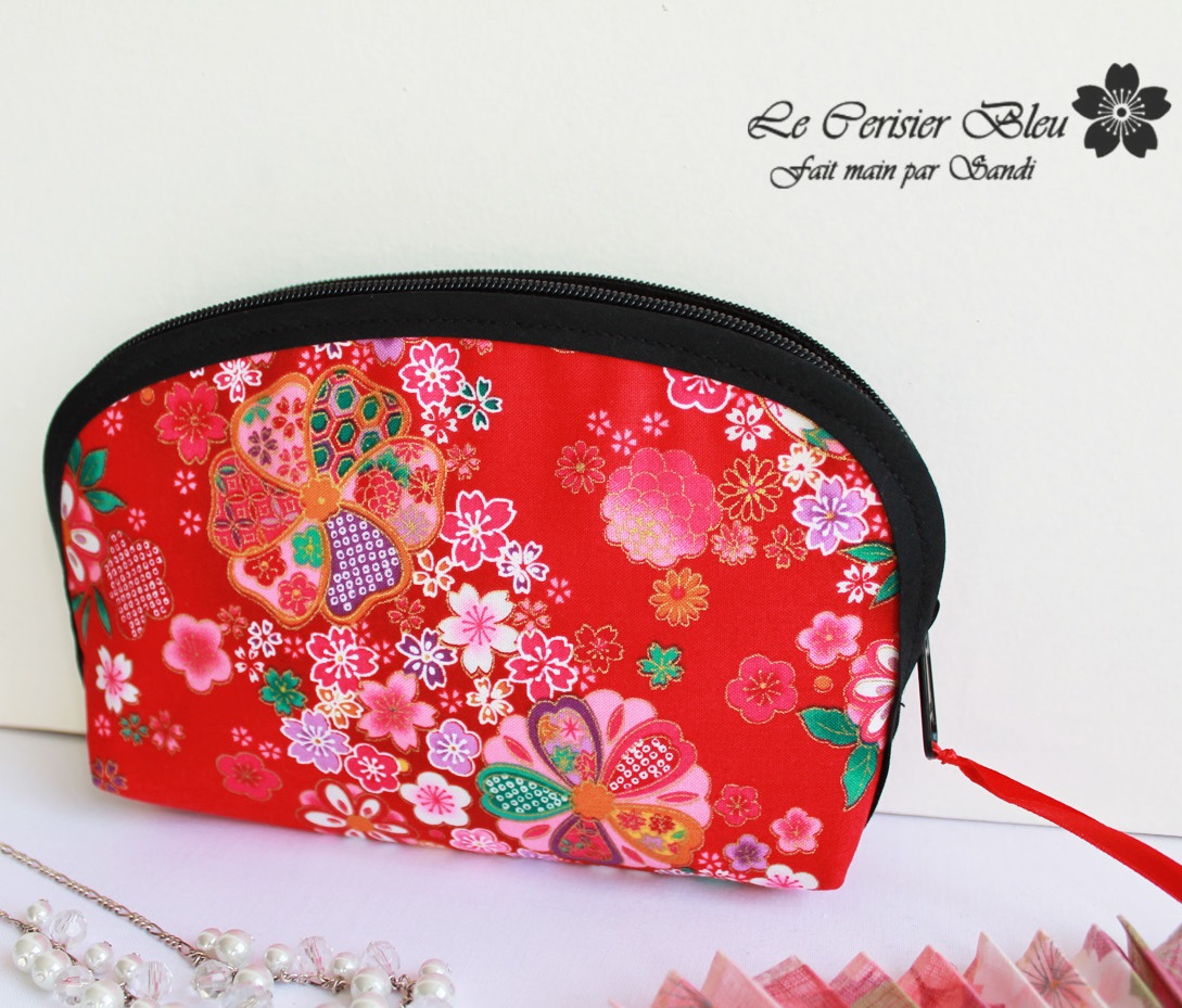 cosmetic make up pouch  - Miya red